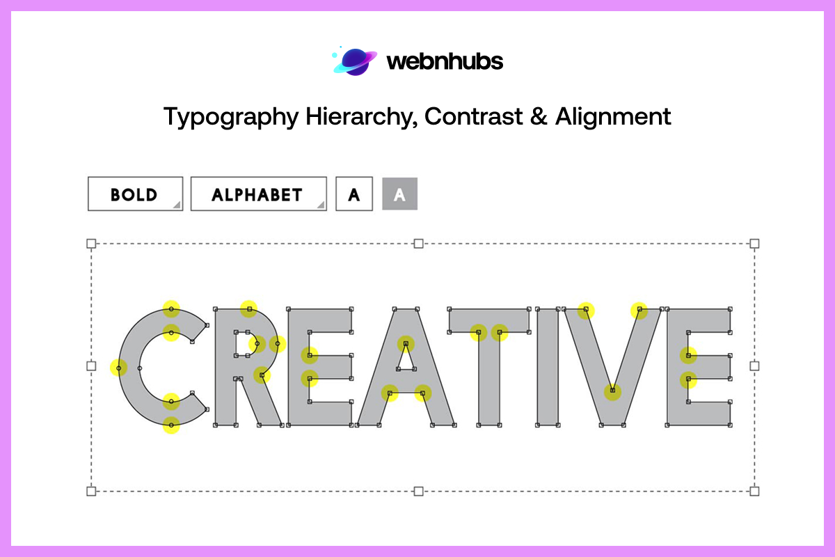 Typography Hierarchy Contrast & Alignment