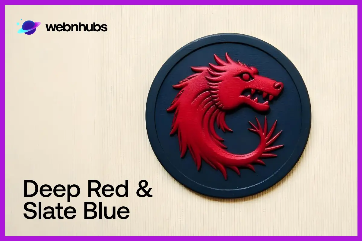 Deep Red & Slate Blue