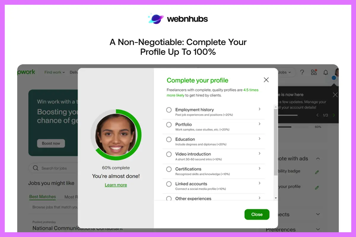 A Non-Negotiable: Complete Your Profile Up to 100%