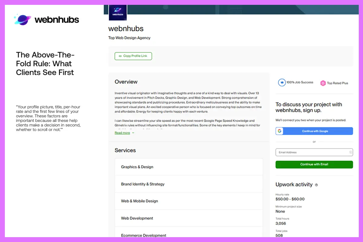 The Above-the-Fold Rule: What Clients See First